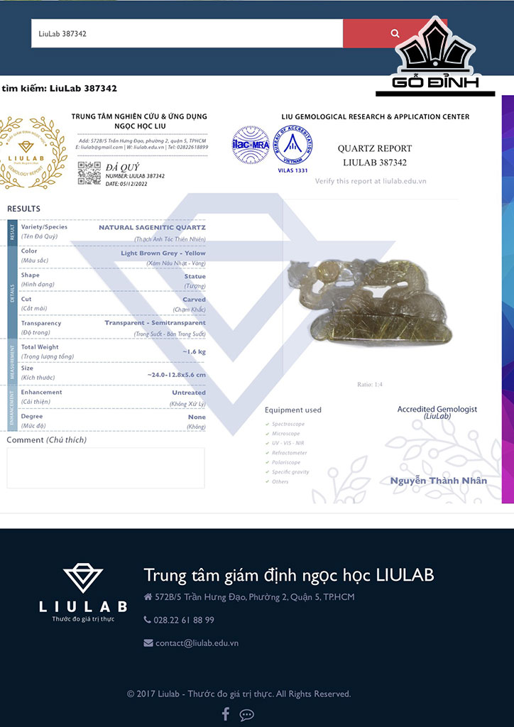 Tác Phẩm Rồng Đá Thạch Anh Tóc Vàng Cao 24 Ngang 12,8 Sâu 5,6 (cm) 1,6kg
