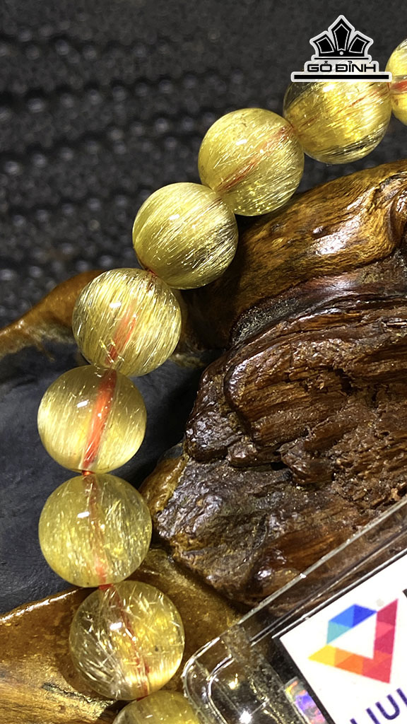 Vòng Tay Đá Thạch Anh Tóc Vàng Đường Kính Hạt 9,46-9,00 (mm) 111.82cts