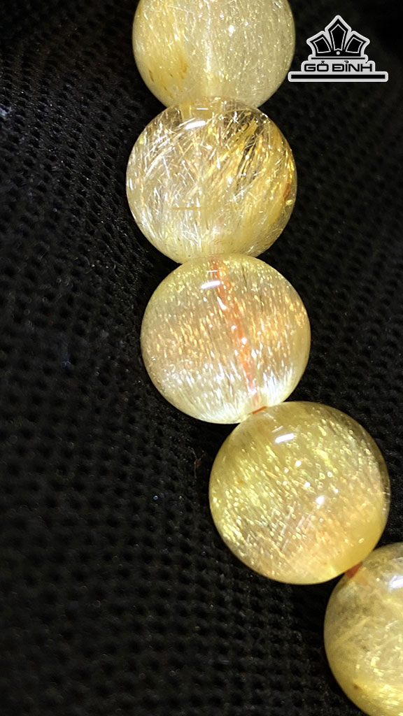 Vòng Tay Đá Thạch Anh Tóc Vàng Đường Kính Hạt 10 (mm) 29gr
