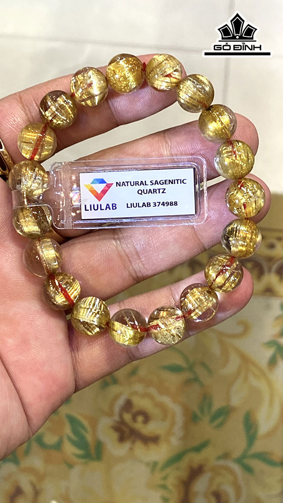 Vòng Tay Đá Thạch Anh Tóc Vàng Đường Kính Hạt 11,36-10,48 (mm) 173.00cts
