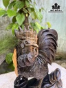 Tượng Gà Trống Gỗ Mun Hoa Cao 36 Ngang 25 Sâu 13 (cm)