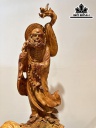Tượng Đạt Ma Sư Tổ Gỗ Hương Cao 87 Ngang 31 Sâu 30 (cm)