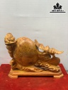 Tượng Thiềm Thừ Gỗ Nu Hương Cao 26 Ngang 30 Sâu 13 (cm)