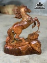 Tượng Ngựa Phong Thủy (Nhất Mã Phi Thiên) Gỗ Hương Cao 44 Ngang 34 Sâu 18 (cm)