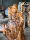 Tượng Thần Y Hoa Đà Gỗ Ngọc Am Cao 85 Ngang 48 Sâu 23 (cm)