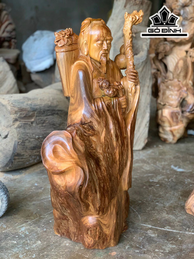 Tượng Thần Y Hoa Đà Gỗ Ngọc Am Cao 85 Ngang 48 Sâu 23 (cm)