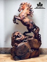 Tượng Ngựa Phong Thủy (Nhất Mã Phi Thiên) Gỗ Trắc Cao 43 Ngang 26 Sâu 15 (cm)