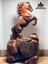 Tượng Ngựa Phong Thủy (Nhất Mã Phi Thiên) Gỗ Trắc Cao 43 Ngang 26 Sâu 15 (cm)