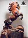 Tượng Ngựa Phong Thủy (Nhất Mã Phi Thiên) Gỗ Trắc Cao 43 Ngang 26 Sâu 15 (cm)