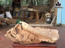Tượng Cá Kim Long Gỗ Ngọc Am Cao 31 Ngang 75 Sâu 23 (cm)