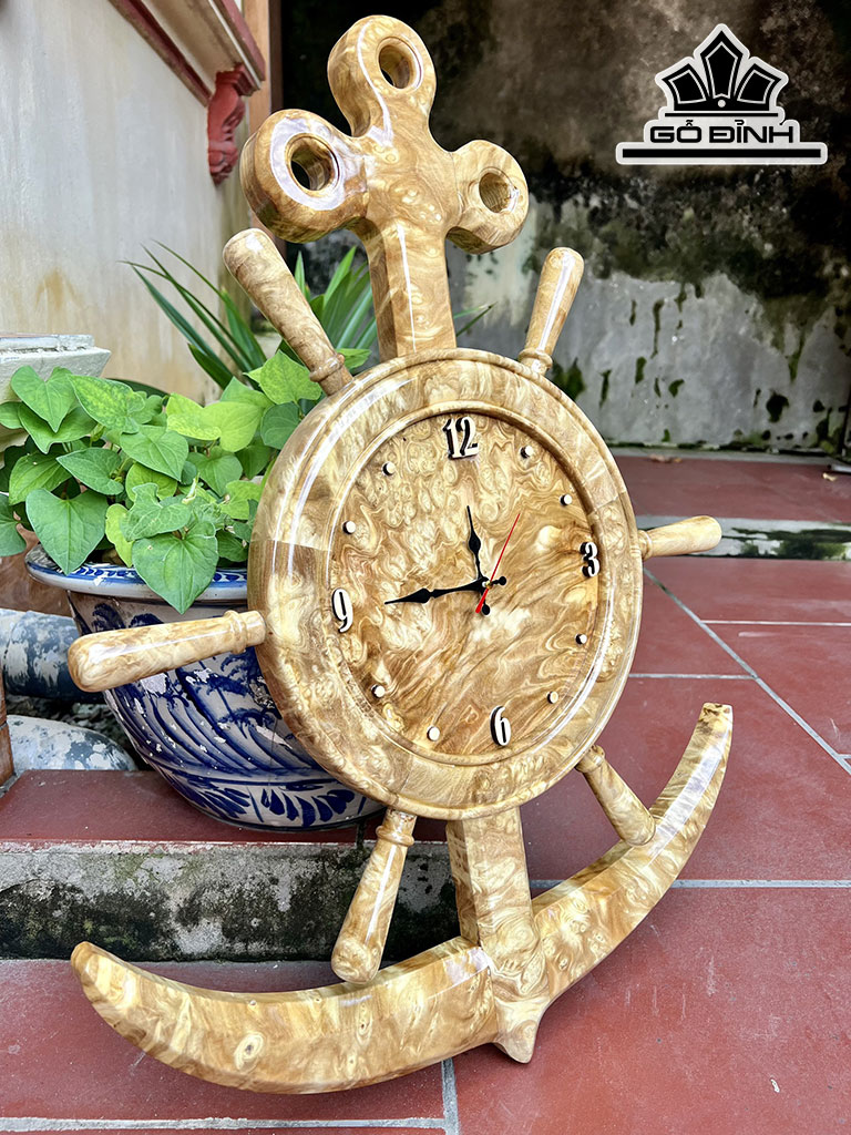 Đồng Hồ Gỗ Nu Nghiến Cao 70 Ngang 52 Mặt 30 (cm)
