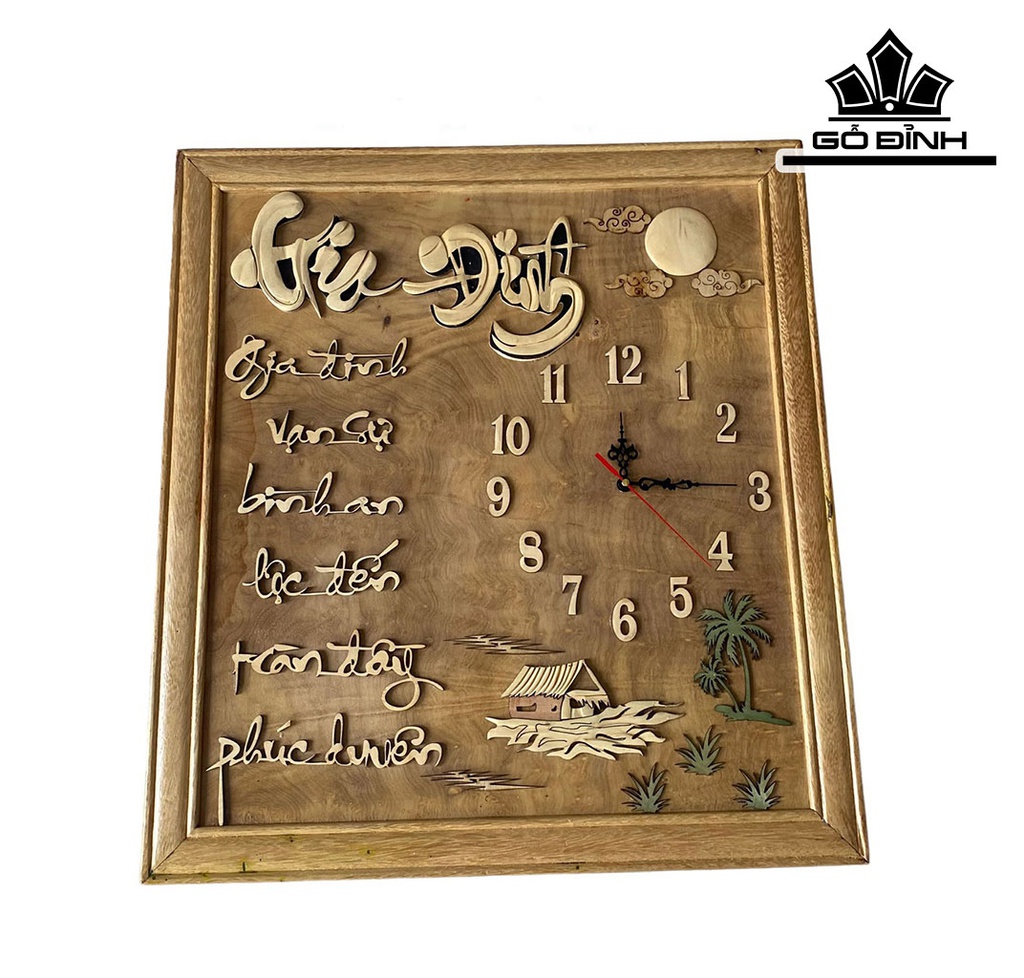 Tranh Thư Pháp Gỗ Cẩm Cao 52-57 Khung Dầy 3 (cm)