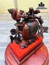 Bình Phú Quý Nho Sóc Gỗ Trắc Cao 27 Ngang 32 Sâu 16 (cm)