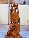 Tượng Tam Ngư Hóa Rồng Gỗ Hương Cao 93 Ngang 45 Sâu 32 (cm)