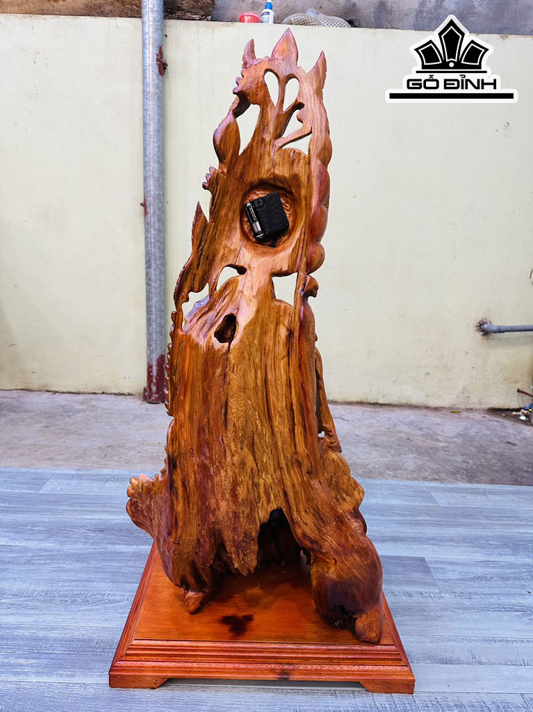 Tượng Tam Ngư Hóa Rồng Gỗ Hương Cao 93 Ngang 45 Sâu 32 (cm)