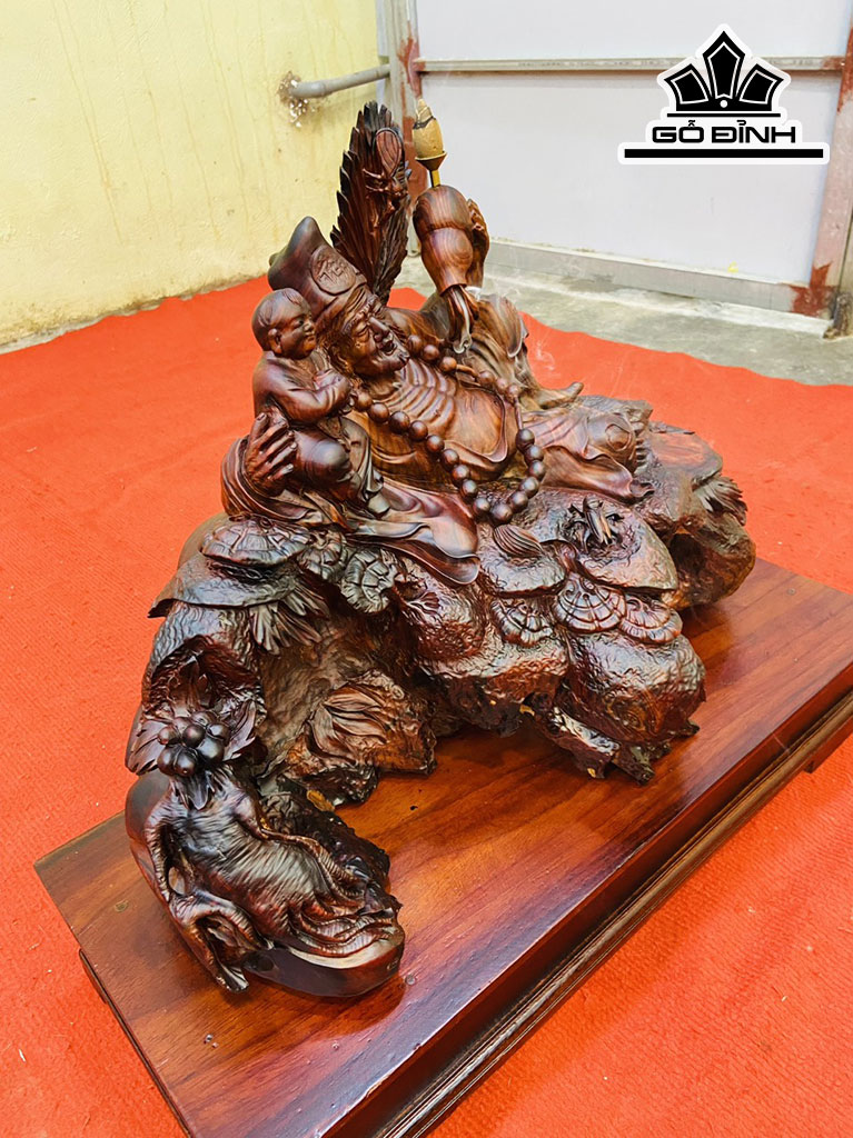 Tượng Tế Công Gỗ Trắc Cao 40 Ngang 55 Sâu 24 (cm)