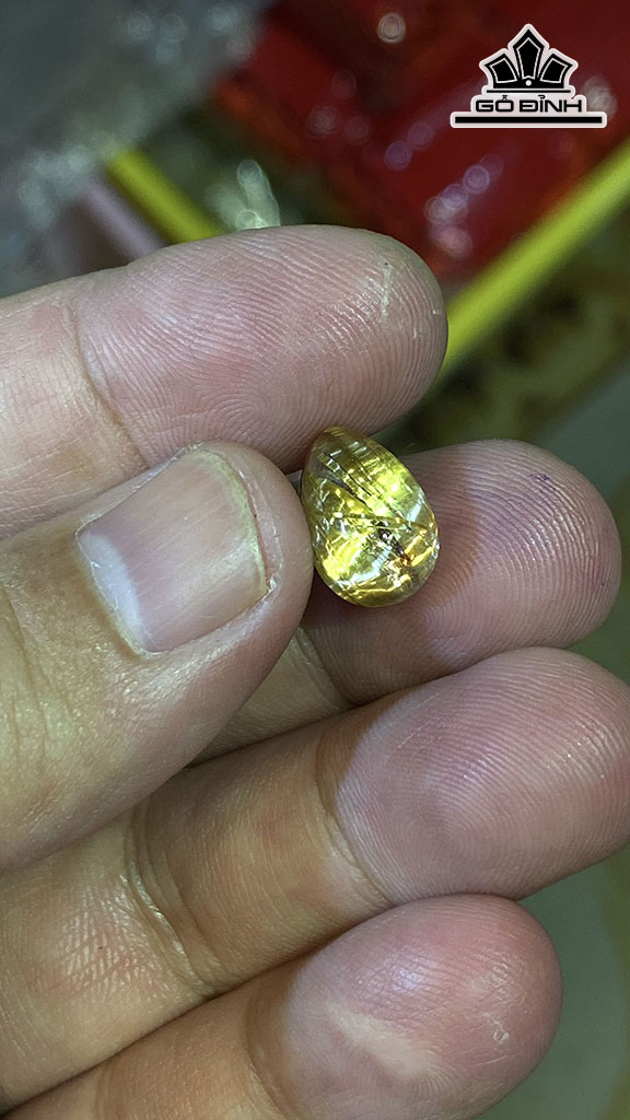 Mặt Dây Chuyền Đá Thạch Anh Tóc Vàng Cao 12,9 Ngang 8,8 Sâu 6 (mm) 1gr