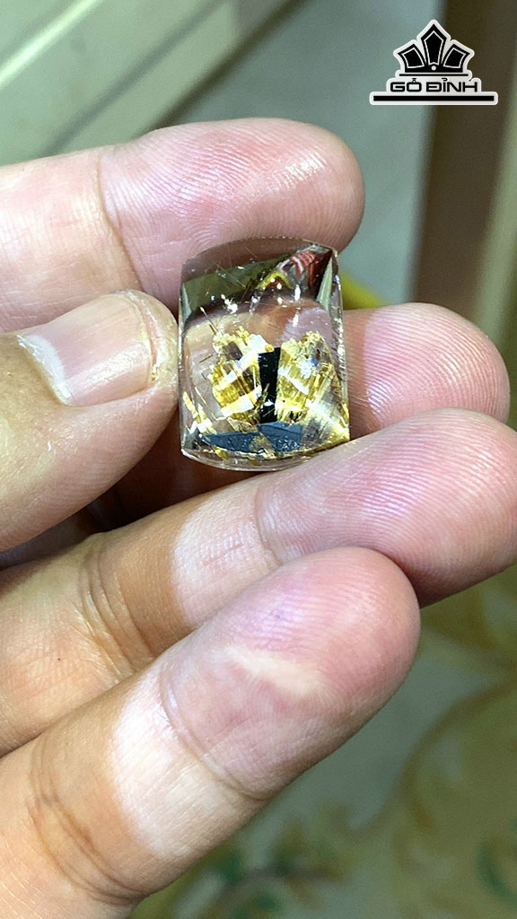 Mặt Dây Chuyền Đá Thạch Anh Tóc Vàng Cao 23,3 Ngang 15 Sâu 7,5 (mm) 4,8gr