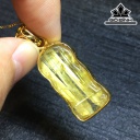 Mặt Dây Chuyền Quan Âm Đá Thạch Anh Tóc Vàng Cao 24,3 Ngang 12,7 Sâu 7,4 (mm) 6gr