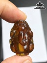 Mặt Dây Chuyền Tỳ Hưu Đá Hổ Phách Cao 29 Ngang 20 Sâu 15,6 (mm) 5,2gr