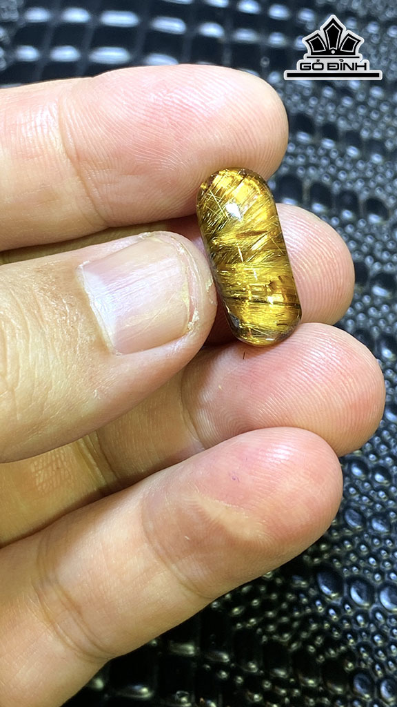 Mặt Nhẫn Đá Thạch Anh Tóc Vàng Cao 20,6 Ngang 8,8 Sâu 6,3 (mm) 2gr