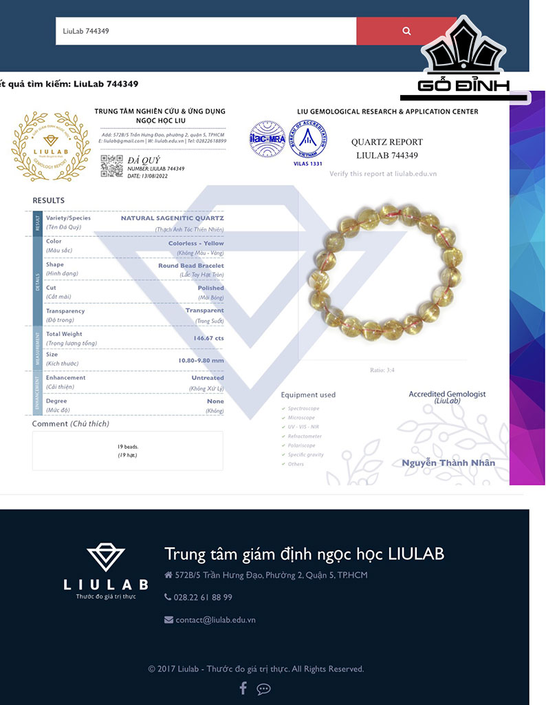 Vòng Tay Đá Thạch Anh Tóc Vàng Đường Kính Hạt 10,80-9,80 (mm) 146.67cts