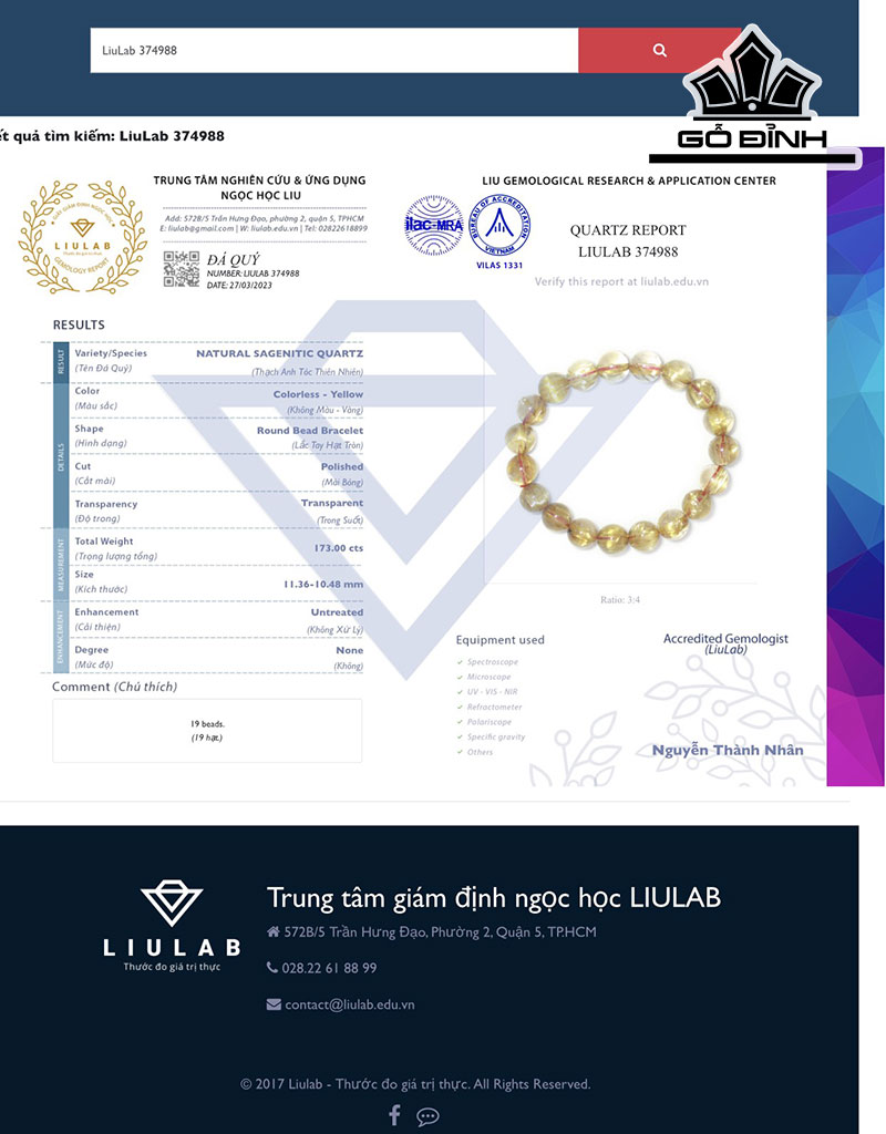 Vòng Tay Đá Thạch Anh Tóc Vàng Đường Kính Hạt 11,36-10,48 (mm) 173.00cts