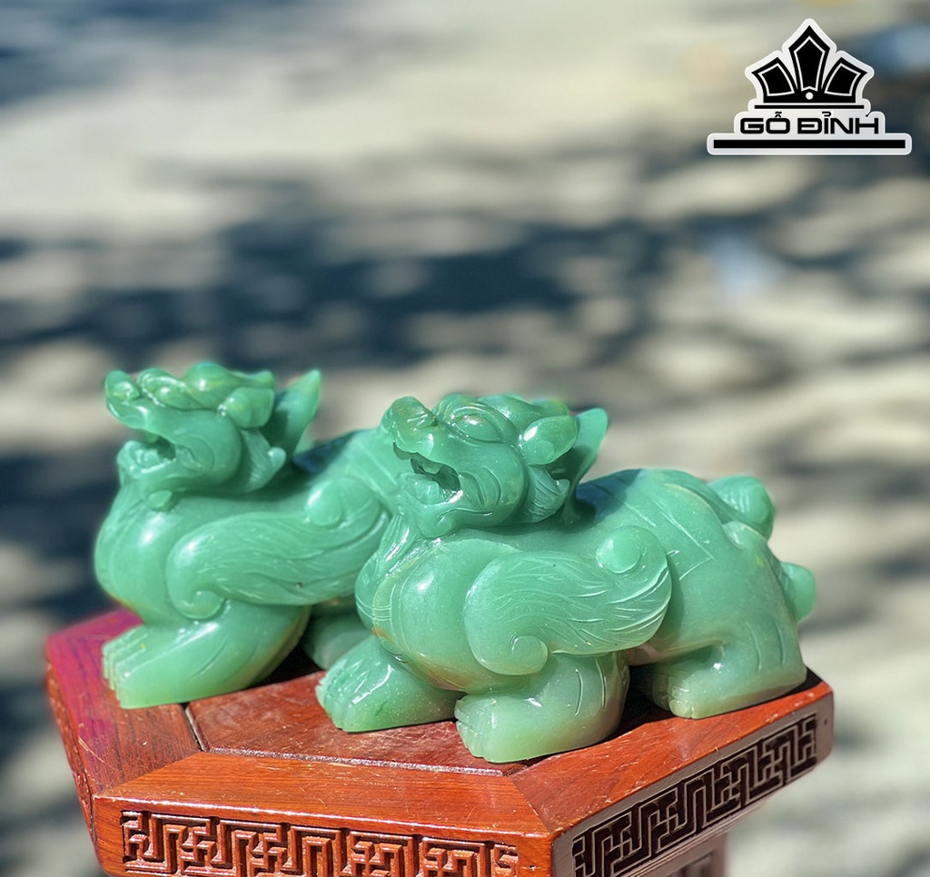 Cặp Tỳ Hưu Đá Thạch Anh Xanh Cao 15 (cm) 1,79-1,89kg