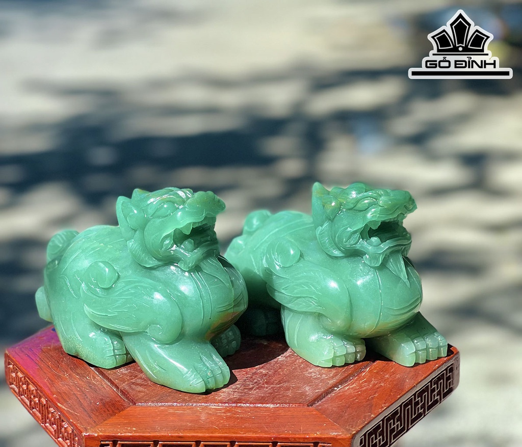 Cặp Tỳ Hưu Đá Thạch Anh Xanh Cao 15 (cm) 1,79-1,89kg