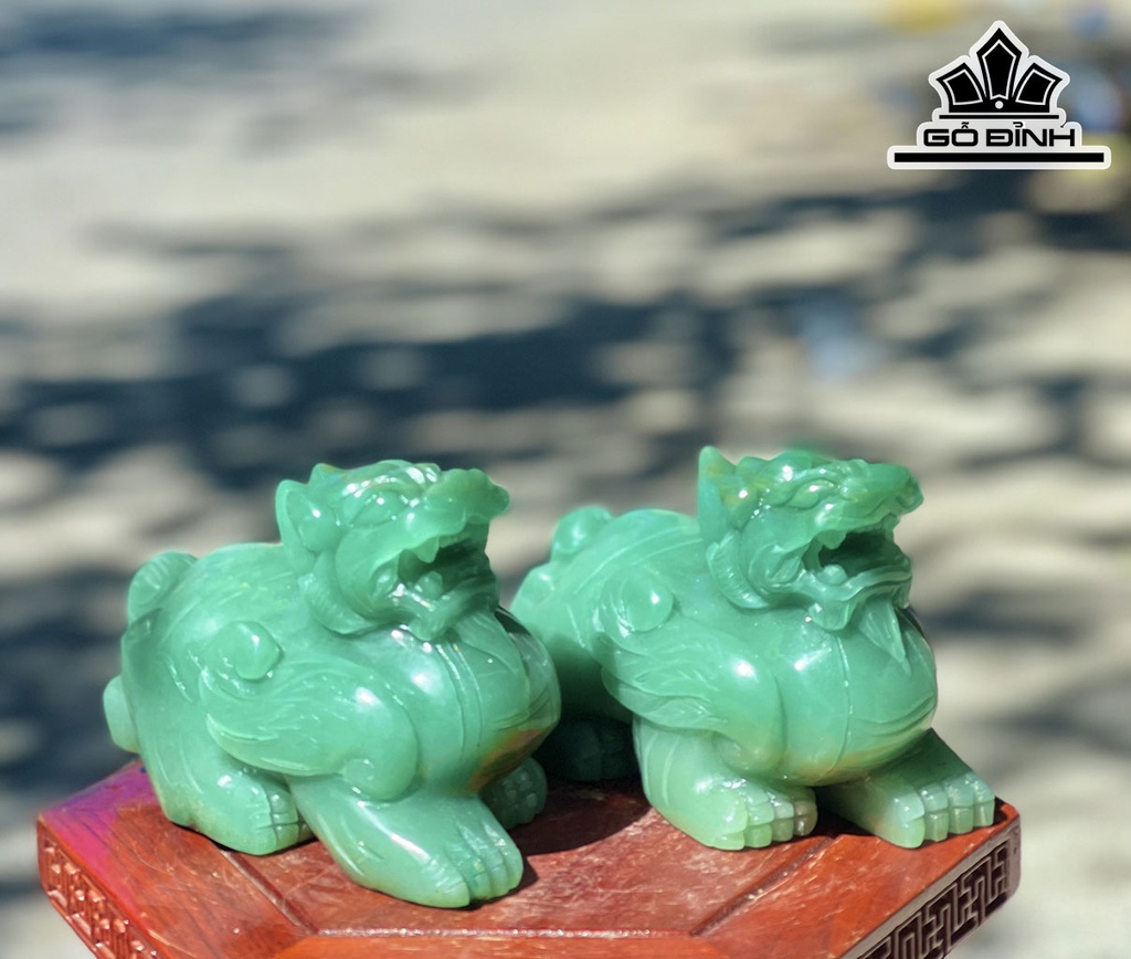 Cặp Tỳ Hưu Đá Thạch Anh Xanh Cao 15 (cm) 1,79-1,89kg