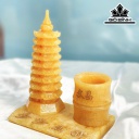 Ống Bút Tháp Văn Xương Đá Serpentine Cao 15 (cm)