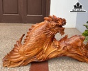 Tượng Cá Chép Hóa Rồng Gỗ Hương Cao 95 Ngang 43 Sâu 20 (cm)