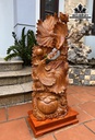 Tượng Cá Xiêm Gỗ Hương Cao 98 Ngang 40 Sâu 22 (cm)