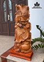 Tượng Cá Xiêm Gỗ Hương Cao 99 Ngang 40 Sâu 19 (cm)
