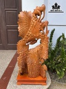 Tượng Cá Xiêm Gỗ Hương Cao 99 Ngang 40 Sâu 19 (cm)
