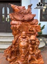 Tượng Di Lặc Tứ Linh Gỗ Hương Cao 140 Ngang 85 Sâu 40 (cm)