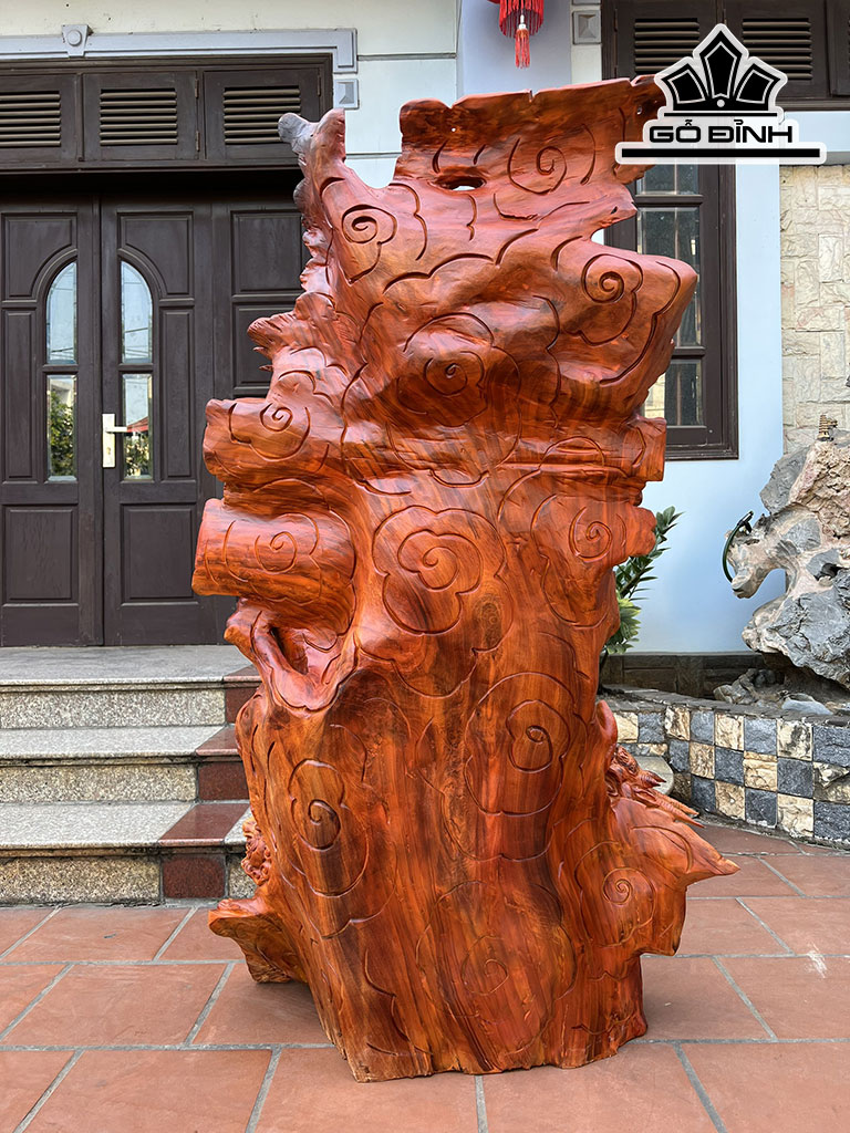 Tượng Di Lặc Tứ Linh Gỗ Hương Cao 140 Ngang 85 Sâu 40 (cm)