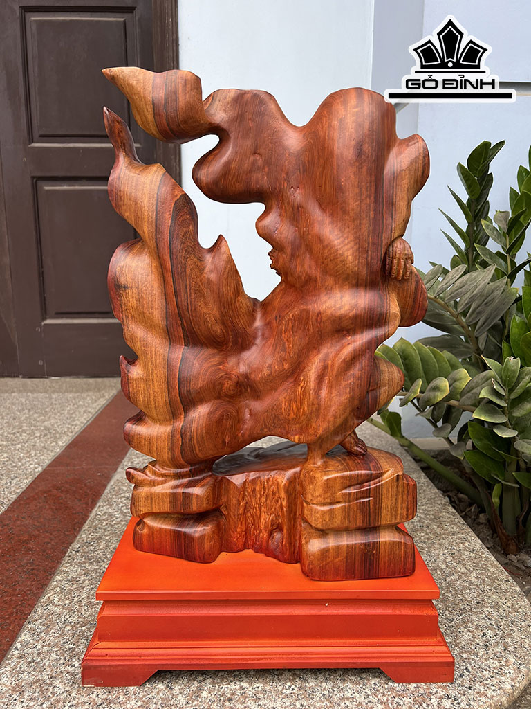 Tượng Đạt Ma Sư Tổ Gỗ Hương Cao 60 Ngang 33 Sâu 17 (cm)