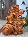 Tượng Đạt Ma Sư Tổ Gỗ Hương Cao 64 Ngang 50 Sâu 26 (cm)