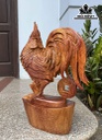 Tượng Gà Trống Gỗ Hương Cao 46 Ngang 30 Sâu 15 (cm)