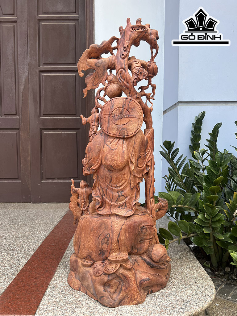 Tượng Phật Di Lặc Gỗ Cẩm Cao 100 Ngang 42 Sâu 38 (cm)