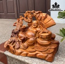 Tượng Phật Di Lặc Gỗ Hương Cao 45 Ngang 33 Sâu 25 (cm)