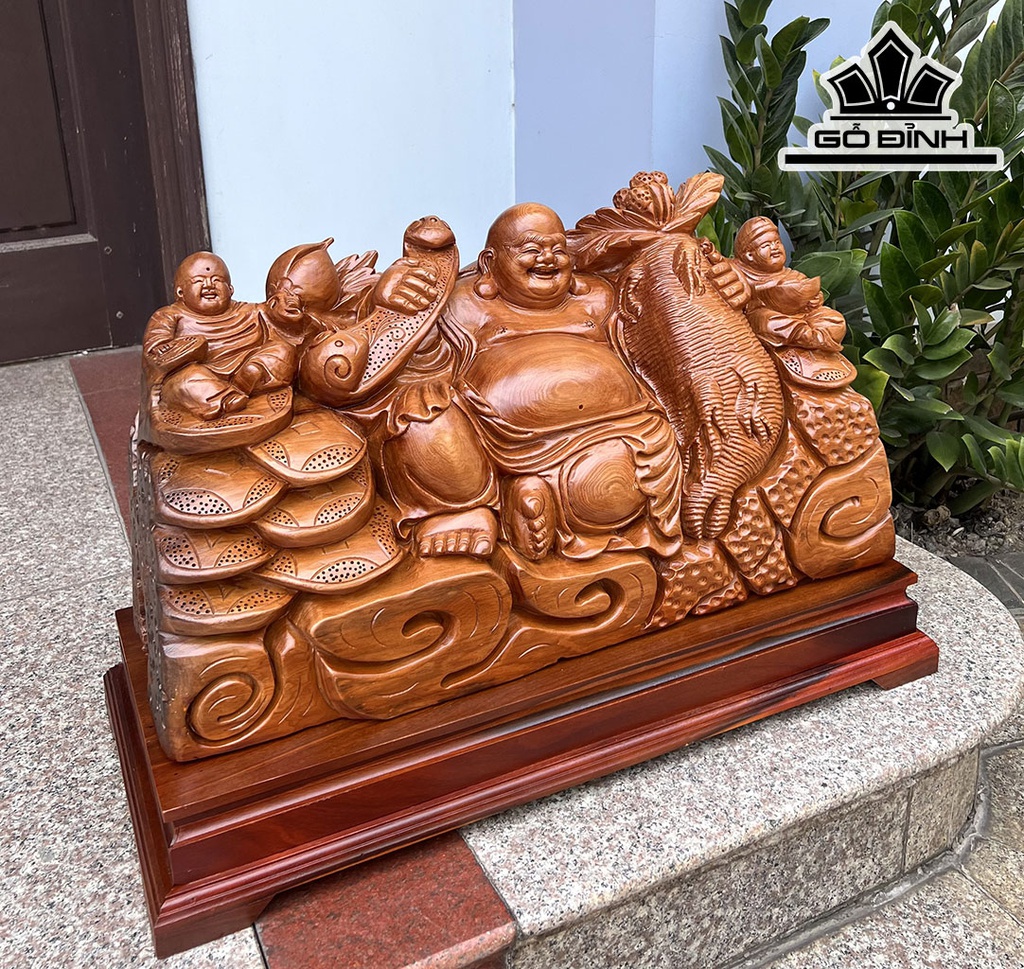 Tượng Phật Di Lặc Gỗ Ngọc Am Cao 62 Ngang 35 Sâu 25 (cm)