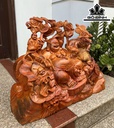 Tượng Phật Di Lặc Ngũ Phúc Gỗ Hương Cao 68 Ngang 54 Sâu 27 (cm)