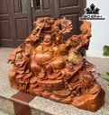 Tượng Phật Di Lặc Ngũ Phúc Gỗ Hương Cao 68 Ngang 54 Sâu 27 (cm)