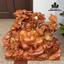 Tượng Phật Di Lặc Ngũ Phúc Gỗ Hương Cao 68 Ngang 54 Sâu 27 (cm)