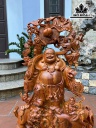 Tượng Phật Di Lặc Ngũ Phúc Gỗ Hương Cao 87 Ngang 55 Sâu 26 (cm)