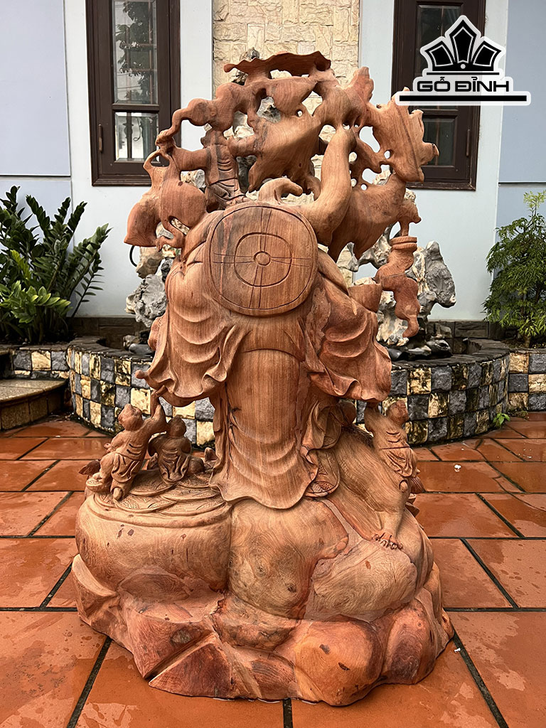 Tượng Phật Di Lặc Ngũ Phúc Gỗ Hương Cao 99 Ngang 66 Sâu 38 (cm)