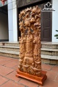 Tượng Phúc Lộc Thọ (Tam Đa) Gỗ Ngọc Am Cao 113 Ngang 43 Sâu 18 (cm)