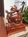 Tượng Song Mã Uyên Ương Gỗ Cẩm Cao 64 Ngang 48 Sâu 20 (cm)